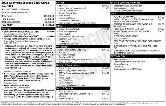 2021 Chevrolet Express 3500