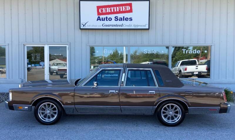 1985 Lincoln Town Car for sale at Certified Auto Sales in Des Moines IA