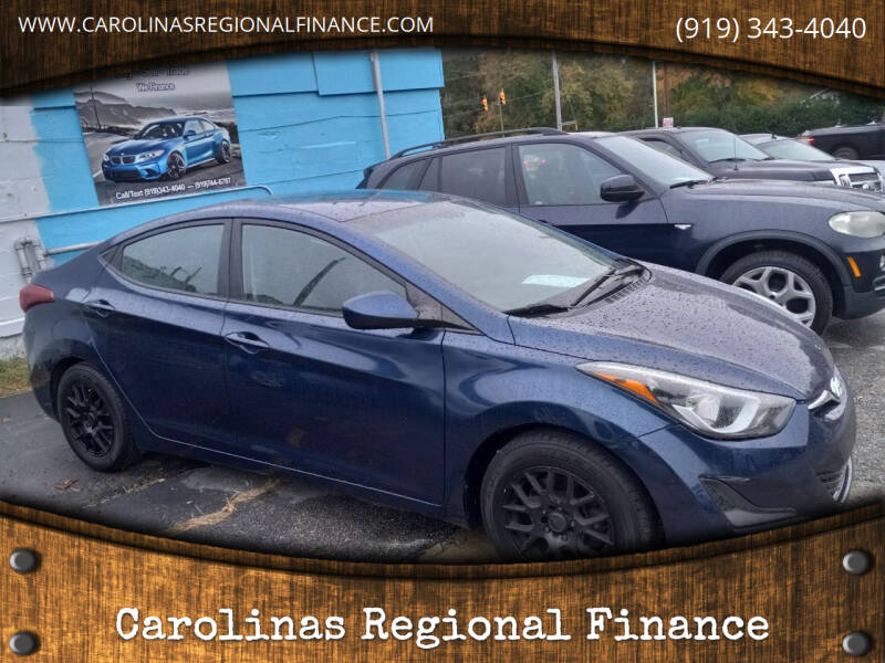 2016 Hyundai Elantra for sale at Carolinas Regional Finance in Henderson NC