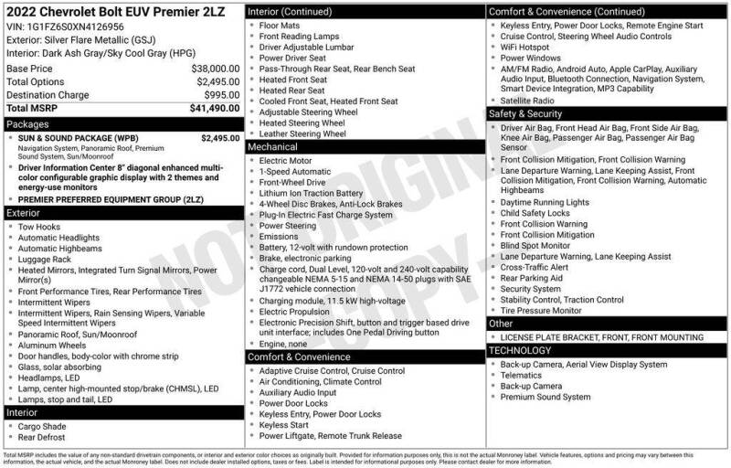 2022 Chevrolet Bolt EUV Premier
