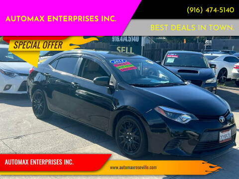 2014 Toyota Corolla for sale at AUTOMAX ENTERPRISES INC. in Roseville CA