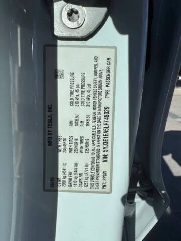 2020 Tesla Model 3 Standard Range