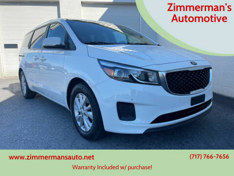 2018 Kia Sedona for sale at Zimmerman's Automotive in Mechanicsburg PA