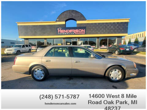 2000 Cadillac DeVille for sale at Henderson Automotive, LLC in Oak Park MI
