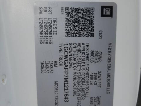 2021 Chevrolet Express 2500