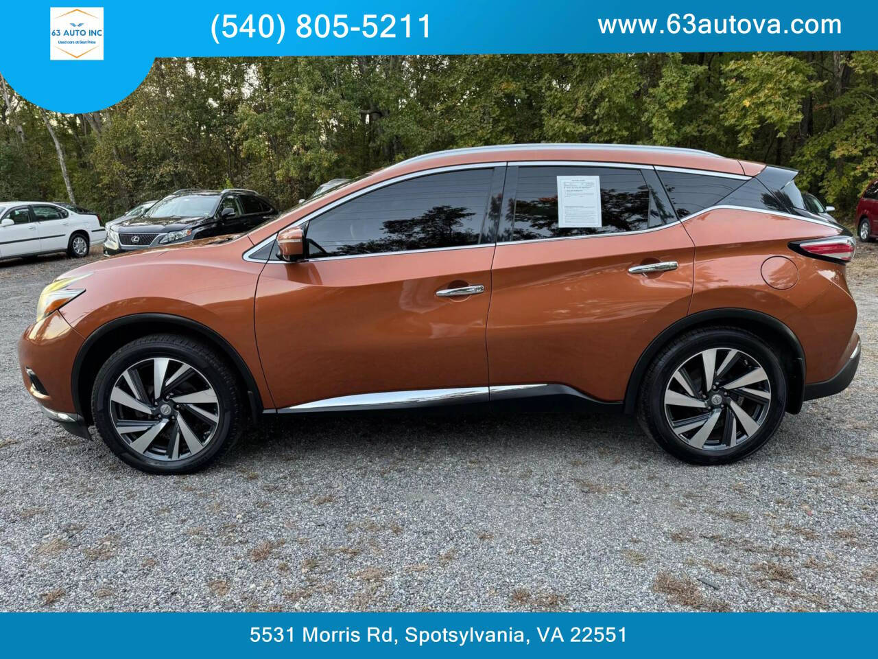 2015 Nissan Murano for sale at 63 Auto Inc in Spotsylvania, VA