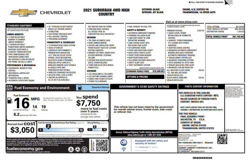 2021 Chevrolet Suburban High Country