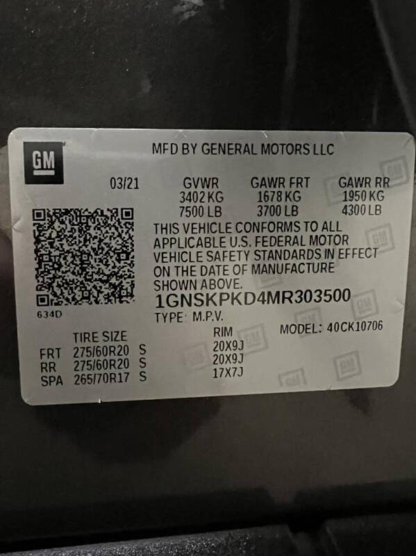 2021 Chevrolet Tahoe Z71