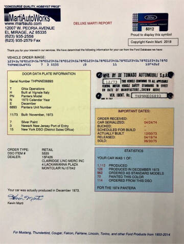1974 De Tomaso Pantera