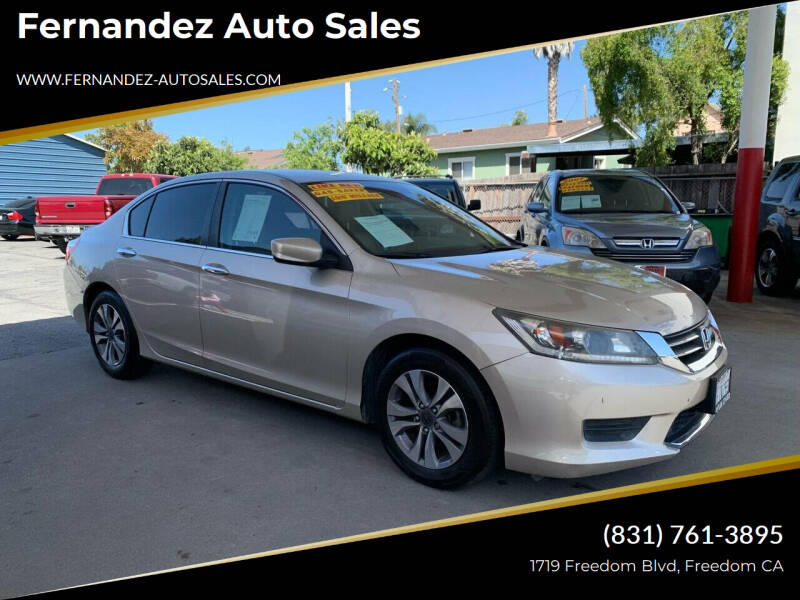 2014 Honda Accord for sale at Fernandez Auto Sales in Freedom CA