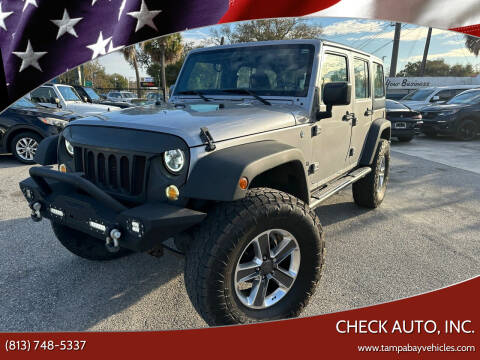 2016 Jeep Wrangler Unlimited for sale at CHECK AUTO, INC. in Tampa FL