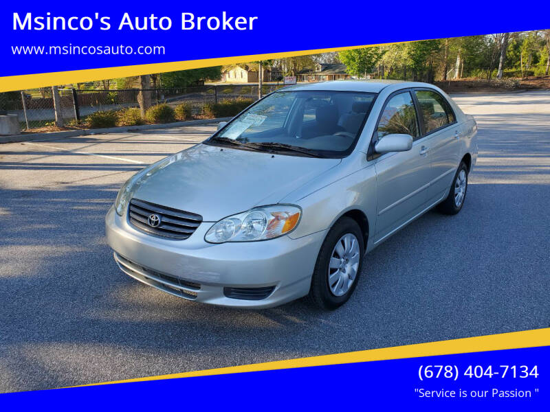 2003 Toyota Corolla for sale at Msinco's Auto Broker in Snellville GA