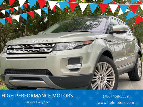 2013 Land Rover Range Rover Evoque for sale at HIGH PERFORMANCE MOTORS in Hollywood FL