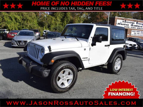 2016 Jeep Wrangler for sale at Jason Ross Auto Sales in Burlington NC