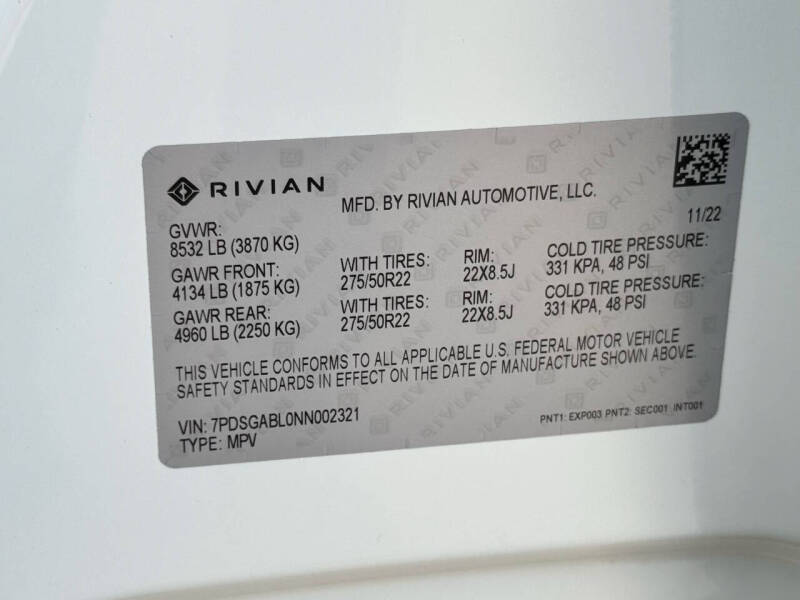 2022 Rivian R1S Launch Edition