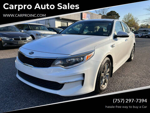 2016 Kia Optima for sale at Carpro Auto Sales in Chesapeake VA