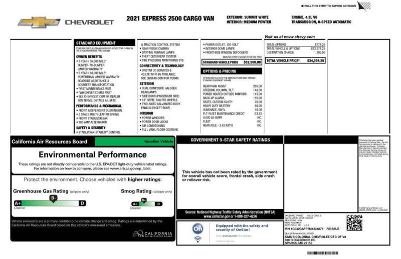 2021 Chevrolet Express 2500