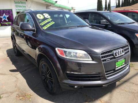 2008 Audi Q7 for sale at CAR GENERATION CENTER, INC. in Los Angeles CA