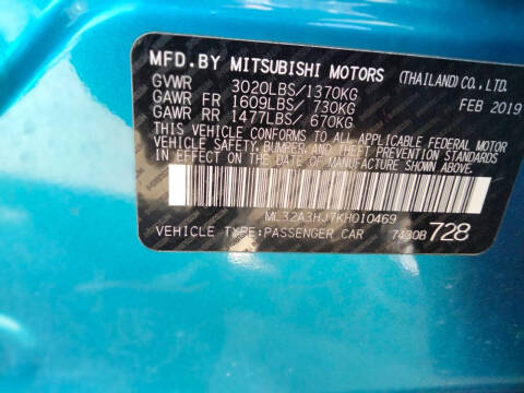 2019 Mitsubishi Mirage ES