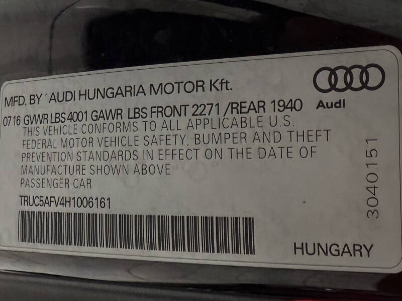 2017 Audi TT 2.0T quattro