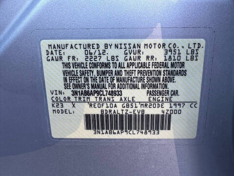 2012 Nissan Sentra 2.0 SL