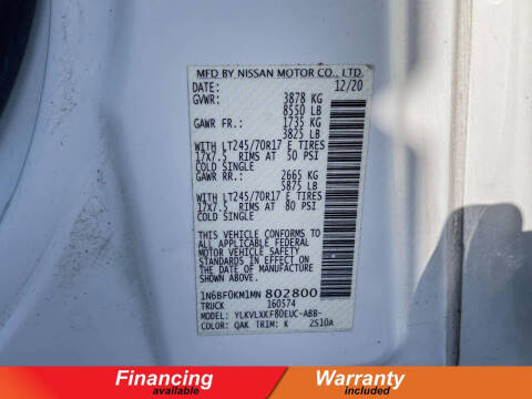 2021 Nissan NV 1500 SV