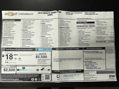 2019 Chevrolet Corvette Grand Sport