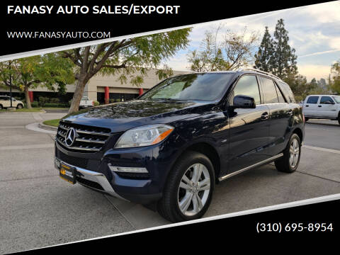 2012 Mercedes-Benz M-Class for sale at FANASY AUTO SALES/EXPORT in Yorba Linda CA