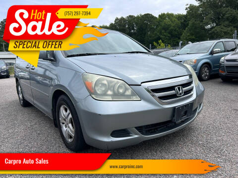 2006 Honda Odyssey for sale at Carpro Auto Sales in Chesapeake VA