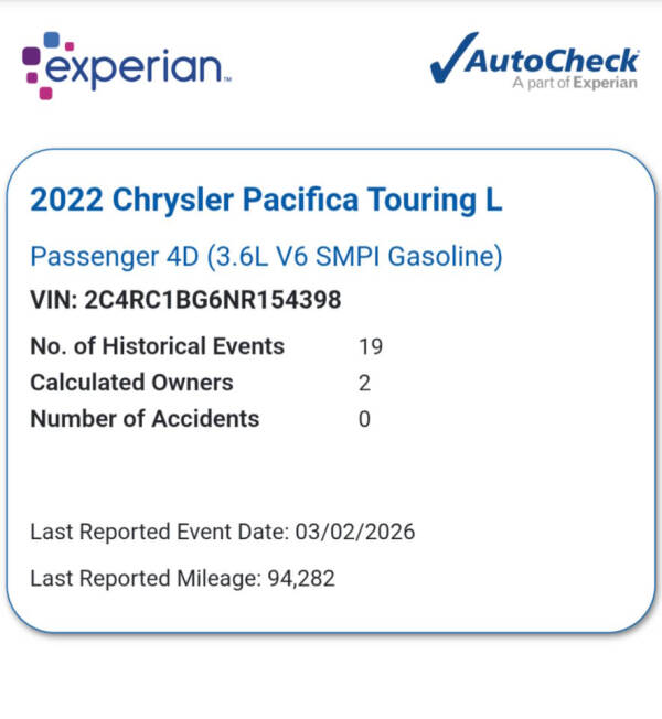 2022 Chrysler Pacifica Touring L
