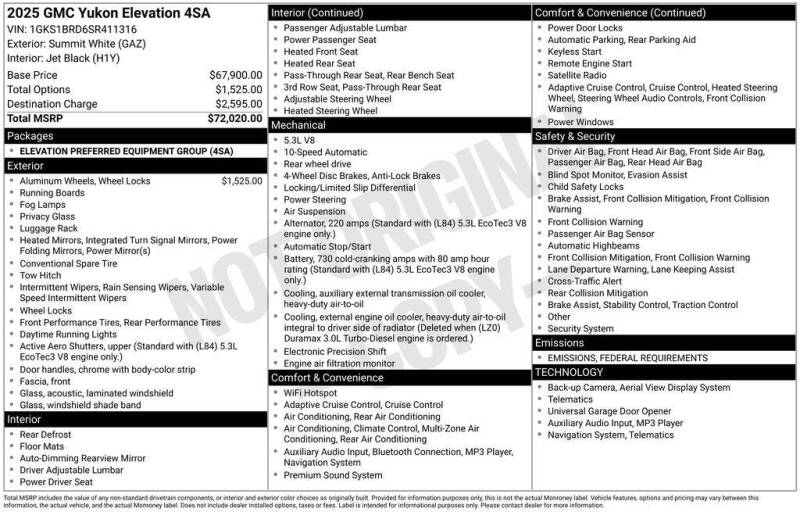 2025 GMC Yukon Elevation