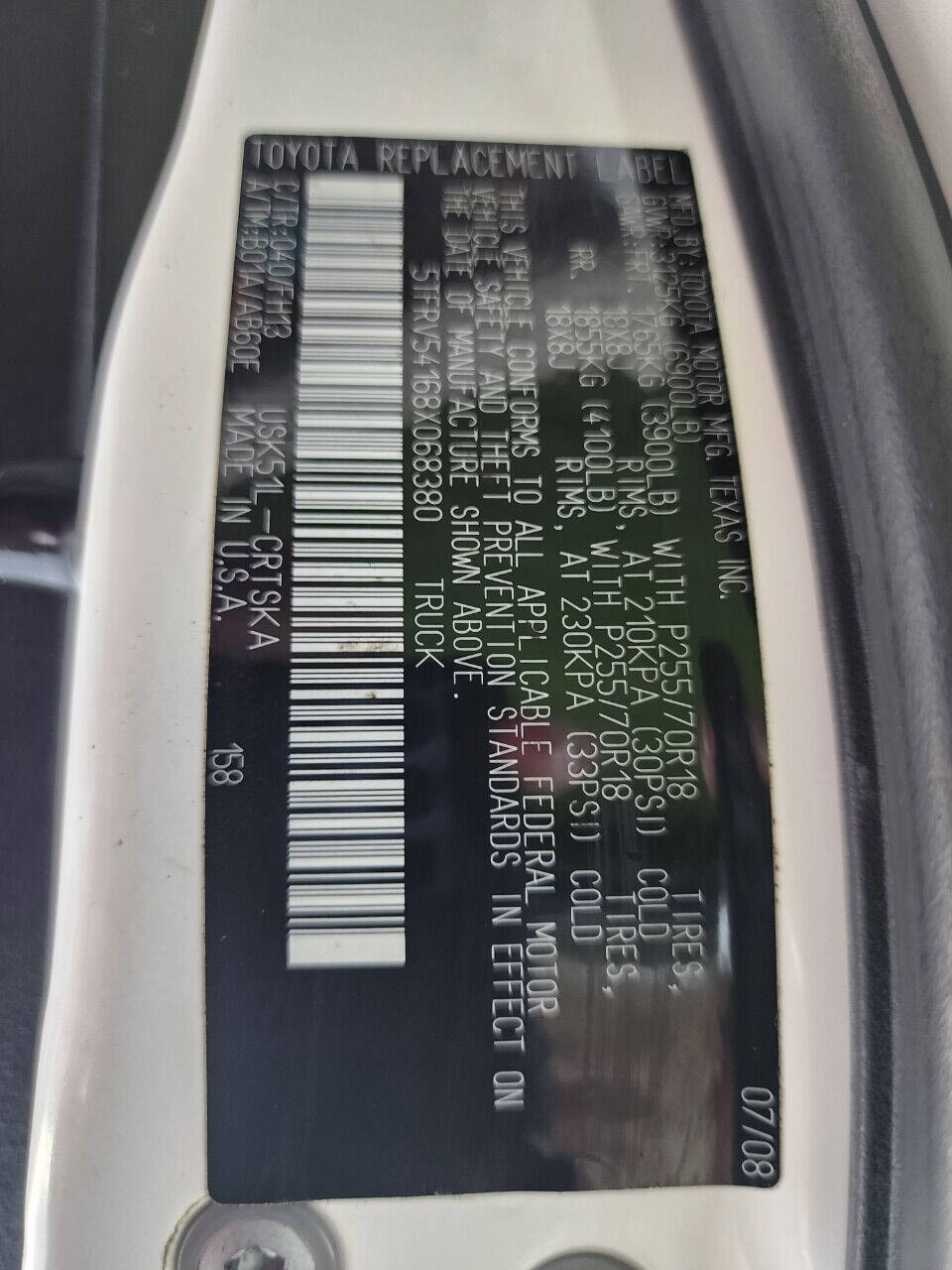 2008 Toyota Tundra Pickup - $8,950