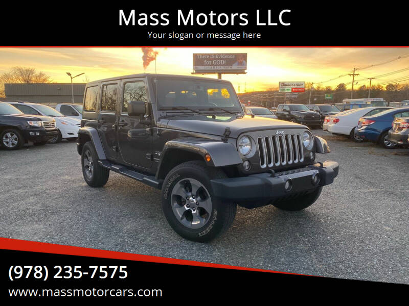 2018 Jeep Wrangler JK Unlimited for sale at Mass Motors LLC in Worcester MA