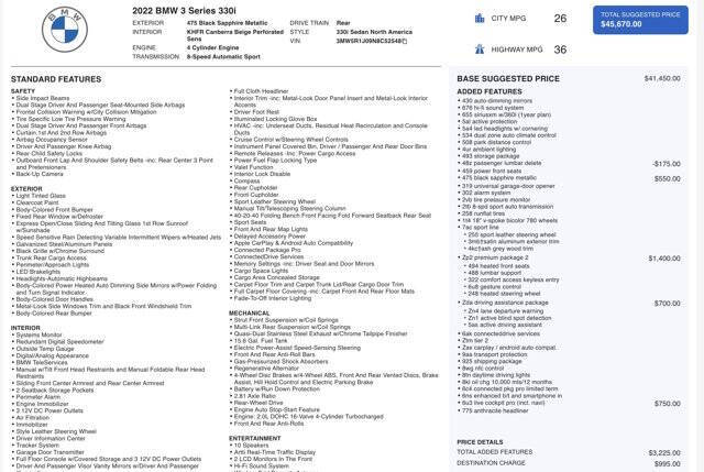 2022 BMW 3 Series 330i