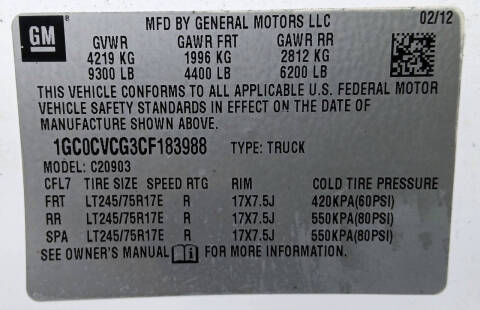 2012 Chevrolet Silverado 2500HD Work Truck