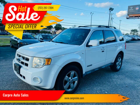 2008 Ford Escape for sale at Carpro Auto Sales in Chesapeake VA