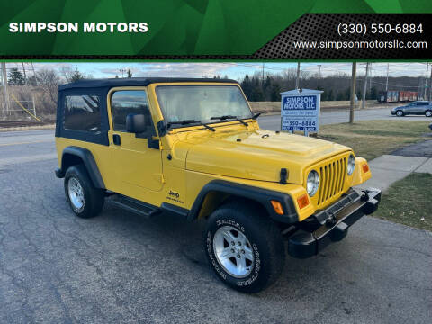 2006 Jeep Wrangler for sale at SIMPSON MOTORS in Youngstown OH