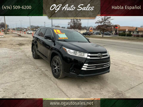 2018 Toyota Highlander for sale at OG Auto Sales in Milwaukee WI