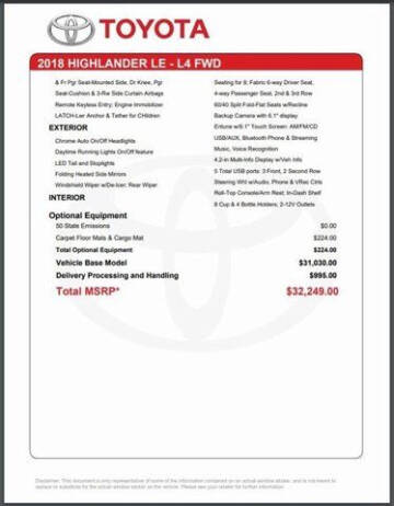 2018 Toyota Highlander LE