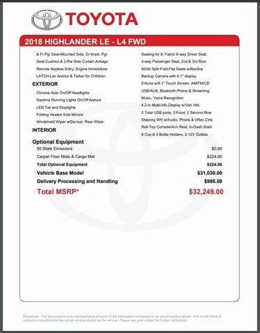 2018 Toyota Highlander LE