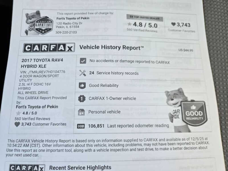 2017 Toyota RAV4 Hybrid XLE