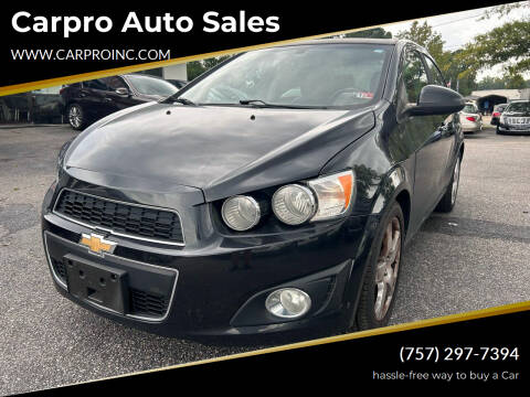 2014 Chevrolet Sonic for sale at Carpro Auto Sales in Chesapeake VA