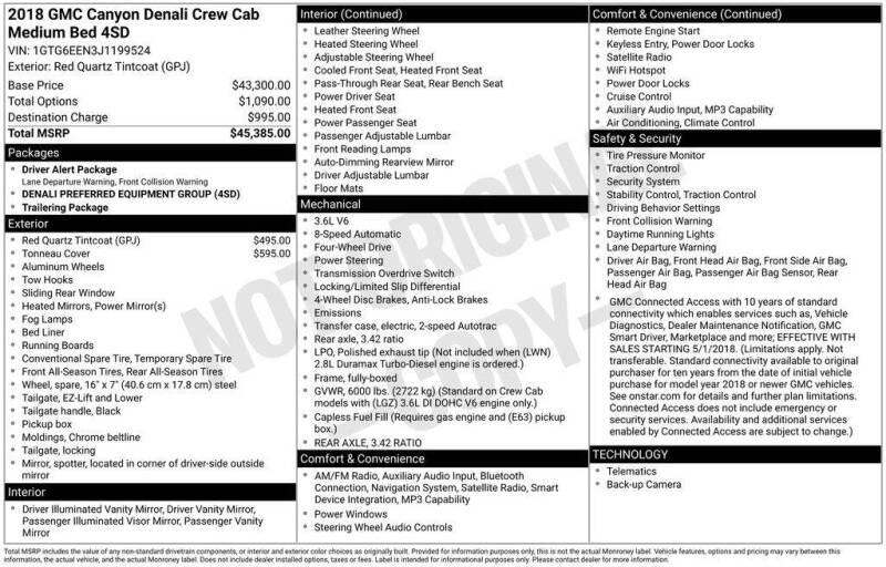 2018 GMC Canyon