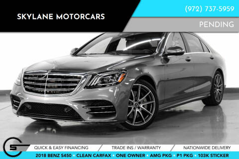 2018 Mercedes-Benz S-Class for sale at Skylane Motorcars - Off-site Inventory in Carrollton TX