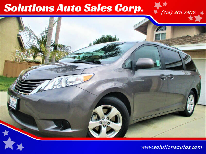 2015 Toyota Sienna for sale at Solutions Auto Sales Corp. in Orange CA