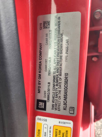 2016 Chevrolet Spark LS Manual