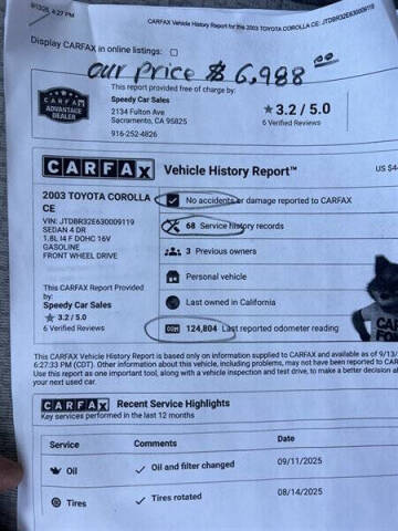 2003 Toyota Corolla LE