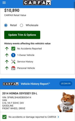 2014 Honda Odyssey EX-L w/DVD