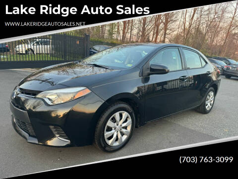 2015 Toyota Corolla for sale at Lake Ridge Auto Sales in Woodbridge VA