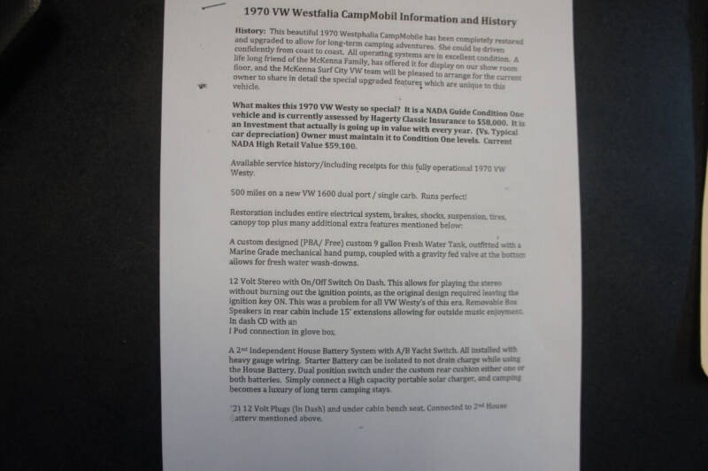 1970 Volkswagen Westfalia